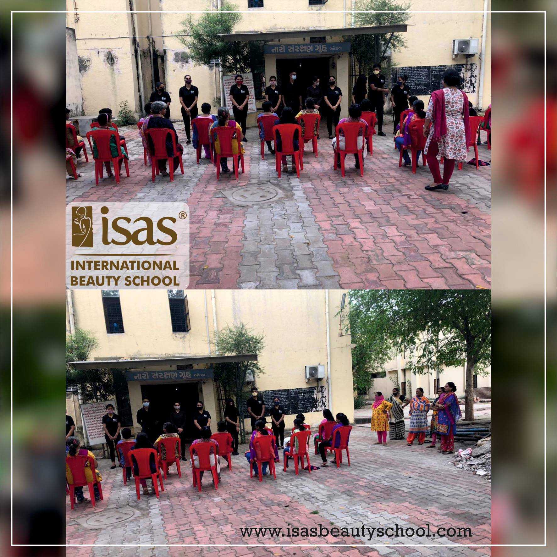 ISAS did free haircut activity at Nari Sarakshan Sanstha, Odhav. 